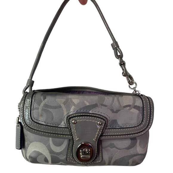 COACH y2k Signature Gray Wristlet - Picture 1 of 10